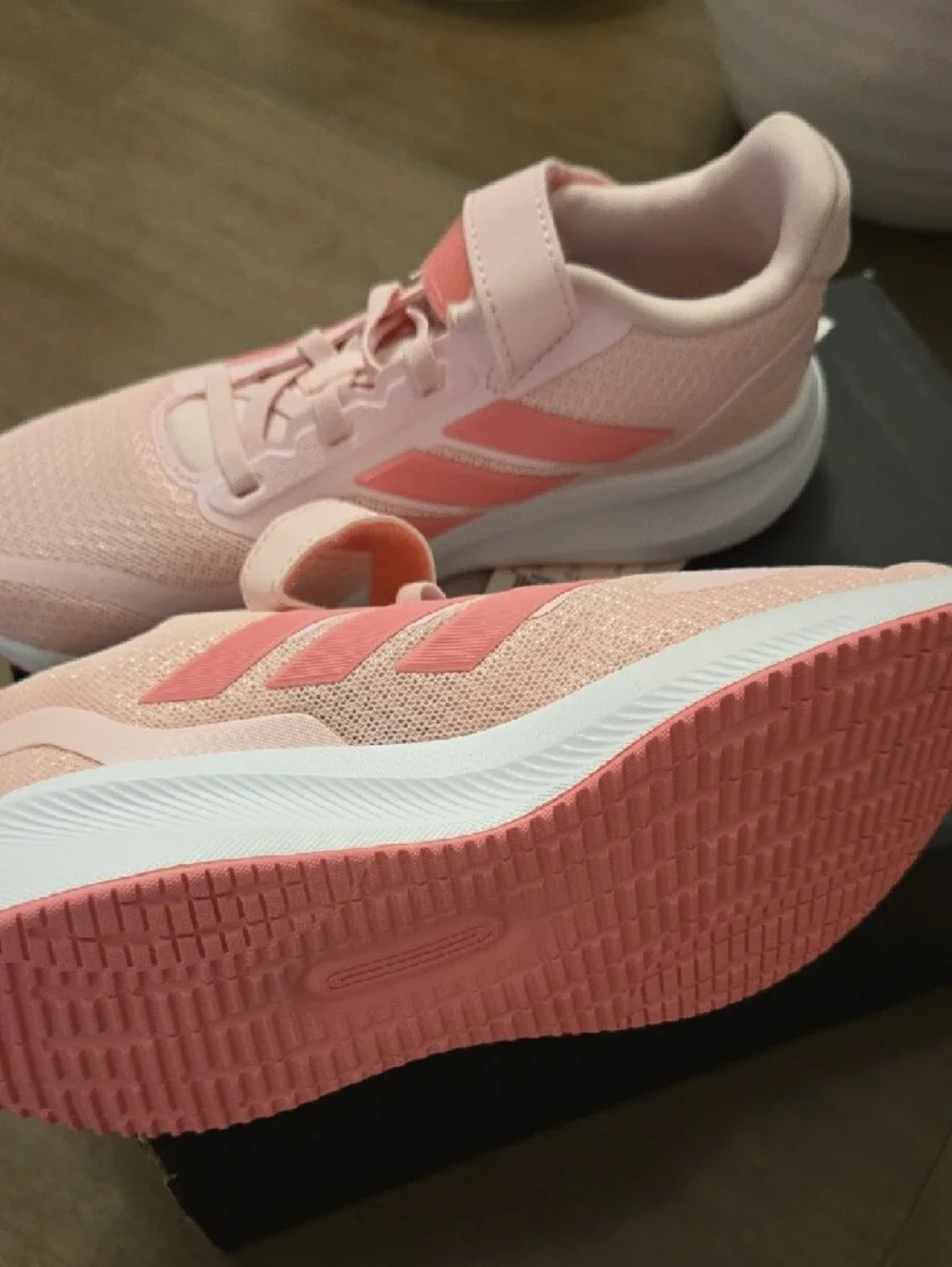 adidas Kids' Light Pink Velcro & Lace Sneakers